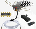 WA-2608 VHF/UHf Digital HD TV Antenna + iPheonix HD-002 HDMI DVR Converter Box + Mounting Pole+Coaxial Cable Bundle